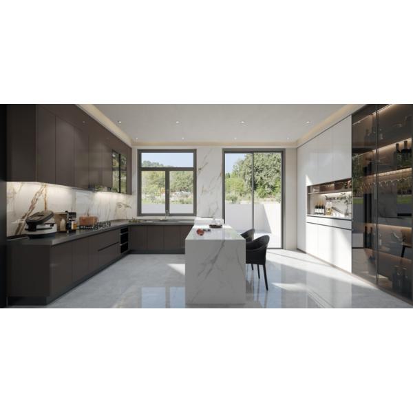 Elegant , Warm, Contemporary , And Customizable Stainless Steel Kitchen