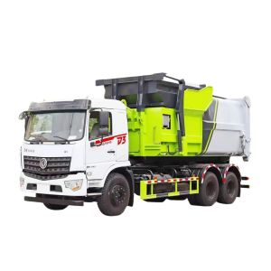 Quality 2024 Dongfeng 6x4 20CBM 25CBM Garbage Truck With Bin Hydraulic Hook Arm for Pure Electric Custom's Requirement and Sale for sale