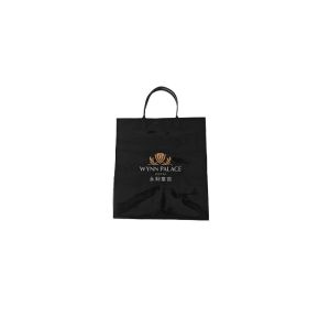 OEM / ODM Small Black Plastic Bags With Handles LDPE Printing