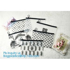 Custom waterproof pvc slider zipper wet bikini bag, zipper lock slider bag