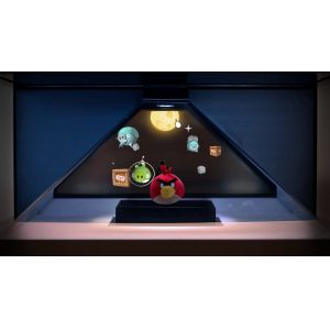 50 Degree Holographic Glass Screen Pyramid Holographic Showcase 270