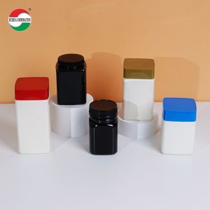 Food Grade PET Square Jar Screw Cap Direct Plastic Bottle For Clear Plastic Jars
