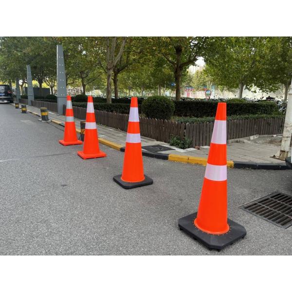 Traffic Safety Orange Reflective Pvc Flexible 36 Inch Traffic Cones For Road Construction