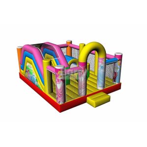Big Pink Princess Inflatable Bouncer , Professional Commercial Bounce House