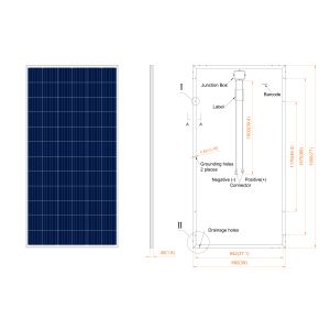 72 Cell Mono And Poly Solar Panel 24V 340W