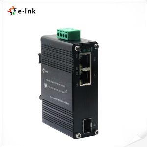 Quality Mini Industrial 1-Port 100/1000X SFP to 2-Port 10/100/1000T 30W PoE+ Media Converter for sale