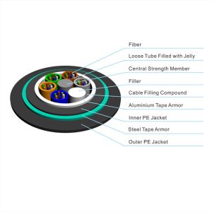 Aluminum Armored Directly Buried Fiber Optic Cable GYTA53