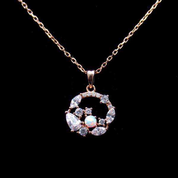 Buy Embossed Logo 925 Sterling Silver Curb Chain / Single Pearl Necklace at wholesale prices