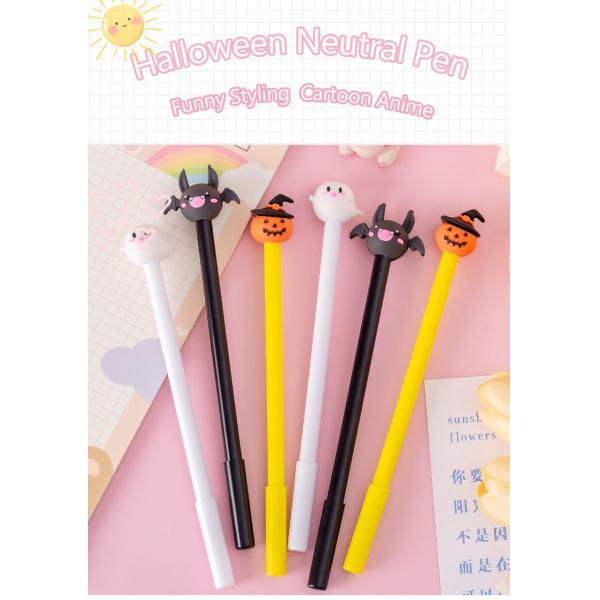 Halloween Neutral Pen 0.5mm Pumpkin Ghost Bat Topping Smooth Writing Gel Ink Pen