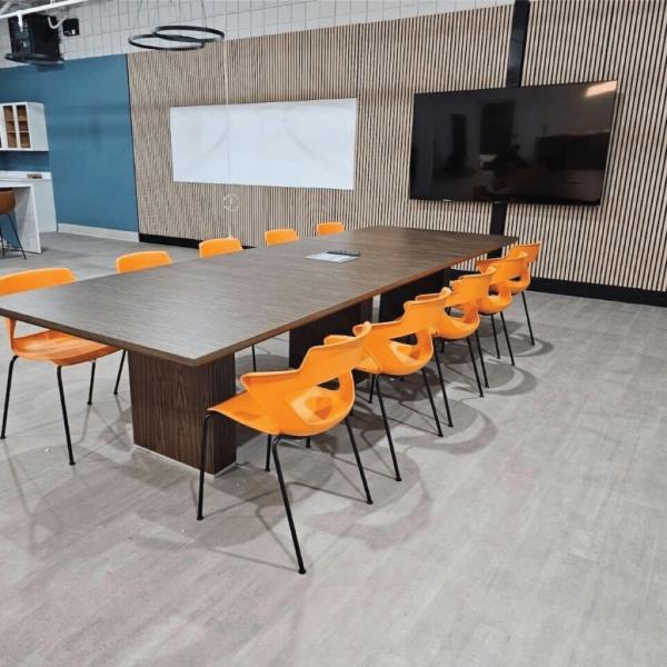 Linear Slat Wooden Grooved Acoustic Panels Decoration Sound Absorption Building