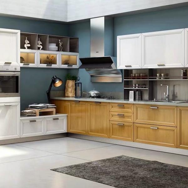 Buy Modern Plywood Kitchen Cabinet With Sliding Door Customized Melamine Board at wholesale prices