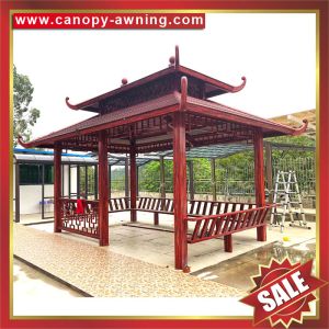 hot sale outdoor garden park antique wood look Aluminium aluminum alu metal