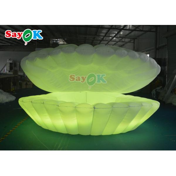 4m Giant LED Inflatable Stage Shell Oxford cloth Inflatable Led Seashell For Party