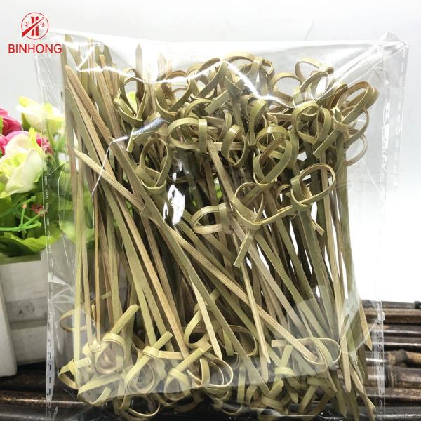 Buy Disposable Customized Logo 2.5mm Bamboo Knot Skewers at wholesale prices