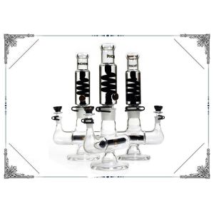 Glycerin Freezable Coil Tube Borosilicate Glass Smoking Waterpipe Hand Blown Bongs Beaker Thickness 7mm