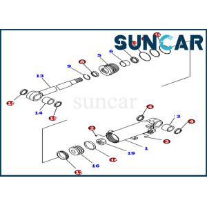 707-98-13900 Komatsu Blade Lift Cylinder Seal Kit Fits Excavator PC14R-2 PC16R-3