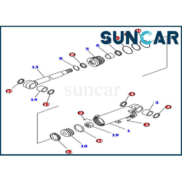 707-98-13900 Komatsu Blade Lift Cylinder Seal Kit Fits Excavator PC14R-2 PC16R-3