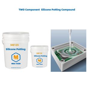 Two-component clear silicone potting compound for electronic component