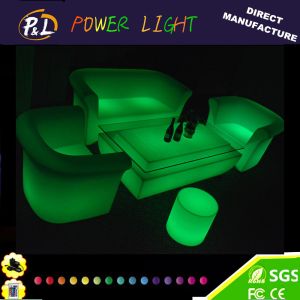 Quality Lounge Furniture Plastic LED Illuminated Sofa Sets for sale