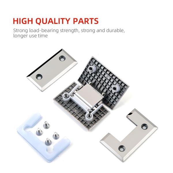 Brushed Nickel Glass Hinge 135 Degree Opening Angle Ideal for Glass Shower Enclosures