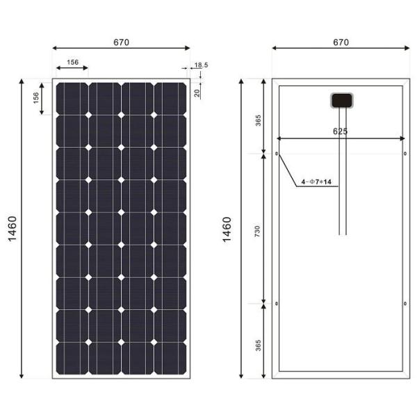 A Grade 150 Watt Solar Panel / Mono Solar Panels Anodized Aluminum Alloy Frame