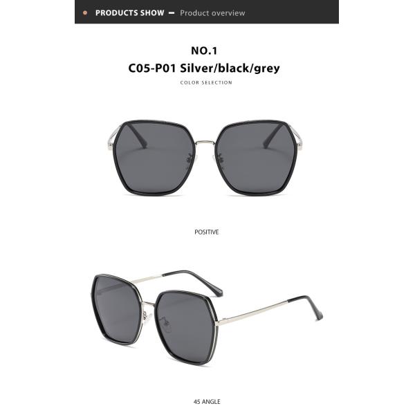 Large Metal Frame Sunglasses Unisex Polycarbonate Lens 23g OEM