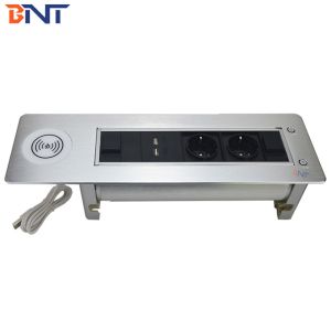 confenece solution new style automatic flip up desk socket power outlet with wireless charging