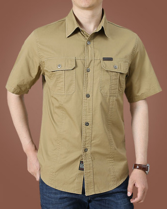 Outdoor Recreation Short Sleeve Dress Shirt for Men Wrinkle Resistant and Comfortable