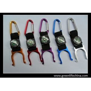 New promotional accessory keychain carabiner with short lanyard and compass for