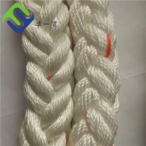White 8 Strand Polyester Rope 25mm - 160mm Mooring Tow Line For Boat