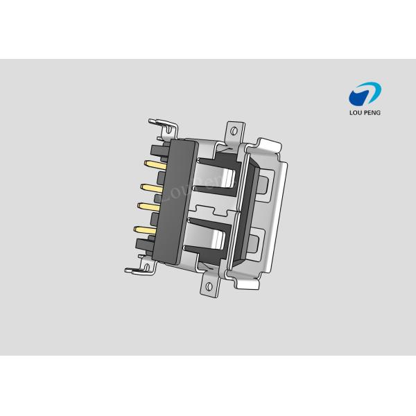 USB connector 2.0 4PIN AF 90 ° BOTH SIDES FIXED PIN IS STRAIGHT AND SMD FOOT