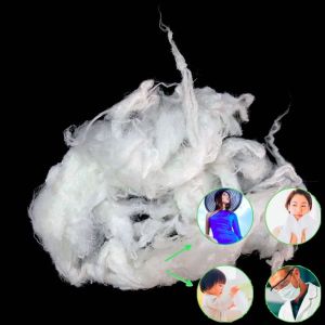 Antibacterial Raw White Stuffing Polyester Staple Fiber 38mm Length