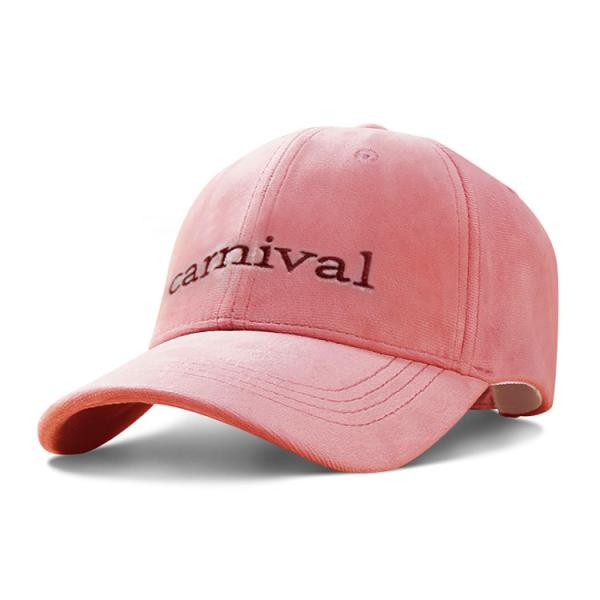 Buy Winter Embroidery Plain Dad Hats , Pink Velvet Dad Hat For Girls Waterproof at wholesale prices