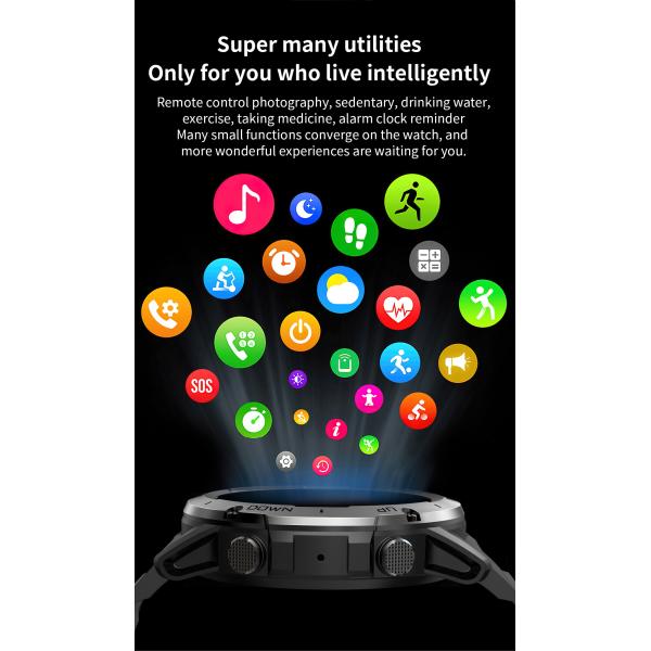 New NX9 Defense Sports Bluetooth Call Smart Watch 1.39 Round Screen Ultra Long Standby