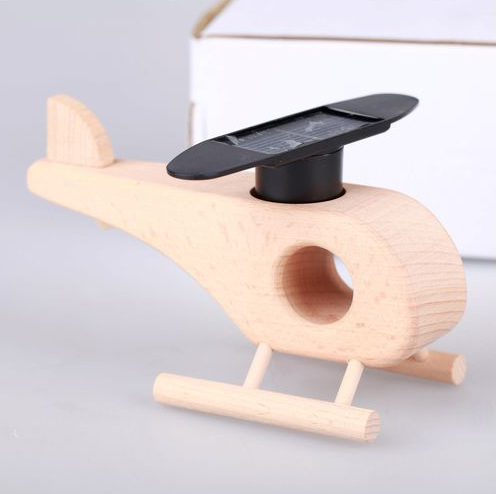 Novel Solar Power Educational Toys Wooden Airplane Toys Customization