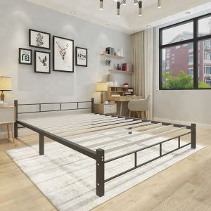 Modern Designs Metal Double Bed Easy Assemble Heavy Load Capacity