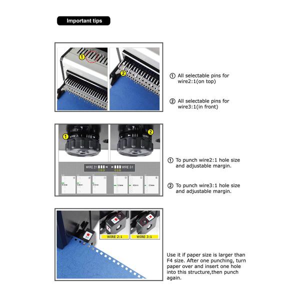 Wire 2/1 3/1 Calendar Hole Punching Binding Machine With Handle