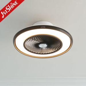 Compact 22 Inch Modern Flush Mount Ceiling Fan With LED Light 6-Speed Remote