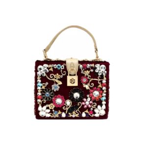 Customized Flannel Diamond Evening Clutch Bags With One Open Pocket