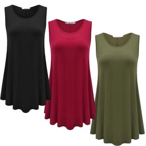 Sleeveless Plus Size Ladies Shirts Dress L, M, S, XL, Xs, XXL, XXS, XXXL Sizes