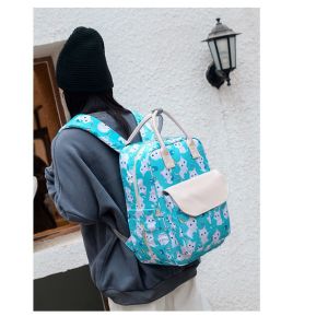 Animal Prints Polyester Rucksack Changing Travel Diaper Bags 27*15*42cm