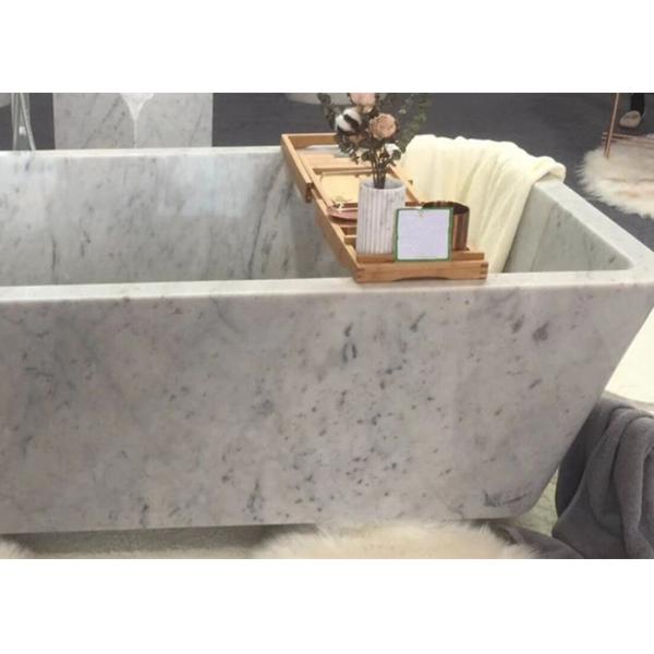Modern Natural Stone Bathtub Rectangle Shape Marble Stone Polished Finish