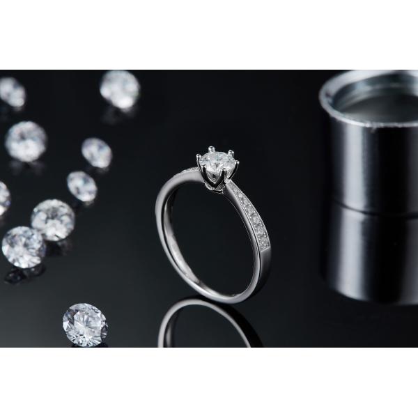 Milgrain Moissanite Engagement Ring 14K White Gold Moissanite Ring Vintage Engagement Ring