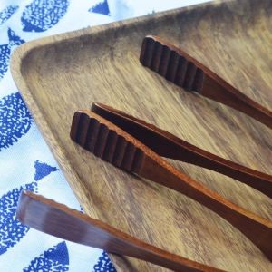 27cm Wooden Cooking Utensils Appetizer Kimchi Salad Serving Tongs