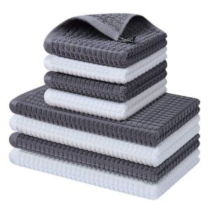 China Waffle Square Towel for Dishwashing Soft Non-Stick No Color Loss Pineapple Hair Towel on sale