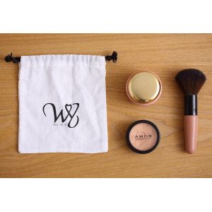 Custom white bag cotton Muslin drawstring blank pouch