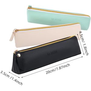 ISuperb 4 Pcs Small Pencil Case PU Leather Pencil Pouch Waterproof Organizer