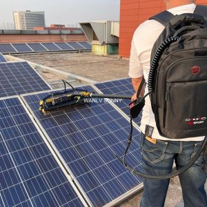 Automation Photovoltaic Roller Solar Panel Cleaning Rotating Brushes Water Fed