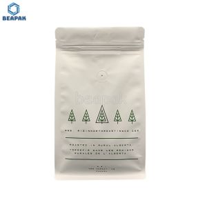 Customized Flat Bottom Aluminum Foil Zipper Coffee Pouch With Valve