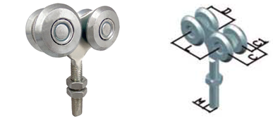 40mm Hanging Door Rollers With Steel Ball Galvanized White